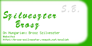 szilveszter brosz business card